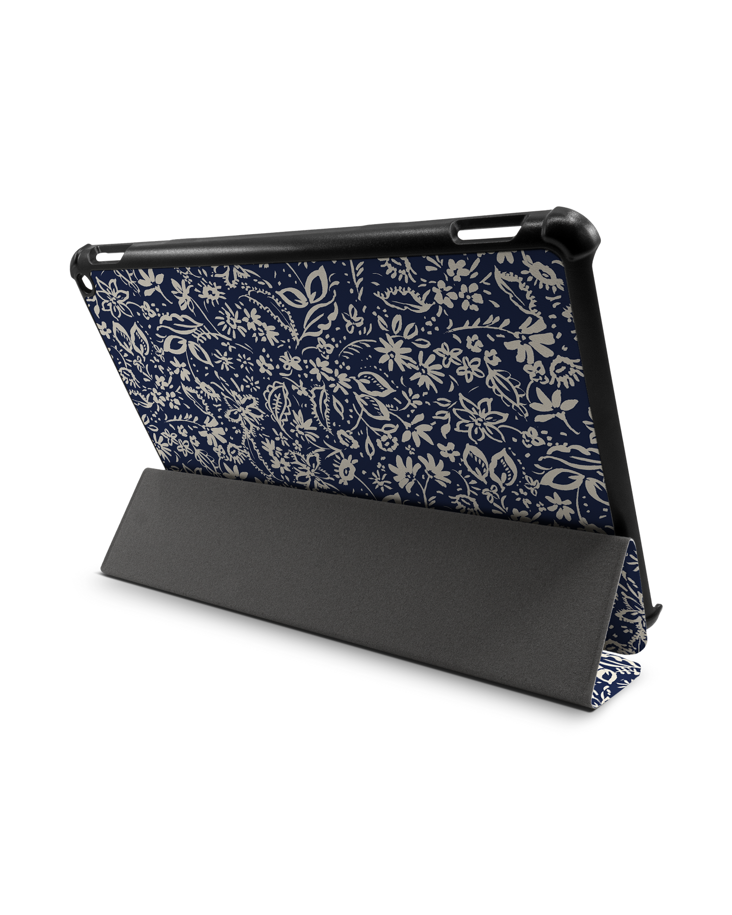 Ditsy Blue Paisley Tablet Smart Case for Amazon Fire HD 10 (2021): Used as Stand