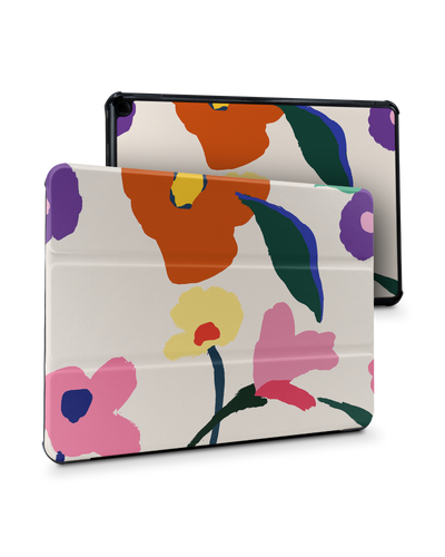 Handpainted Blooms Tablet Smart Case for Amazon Fire HD 10 (2021): Front View