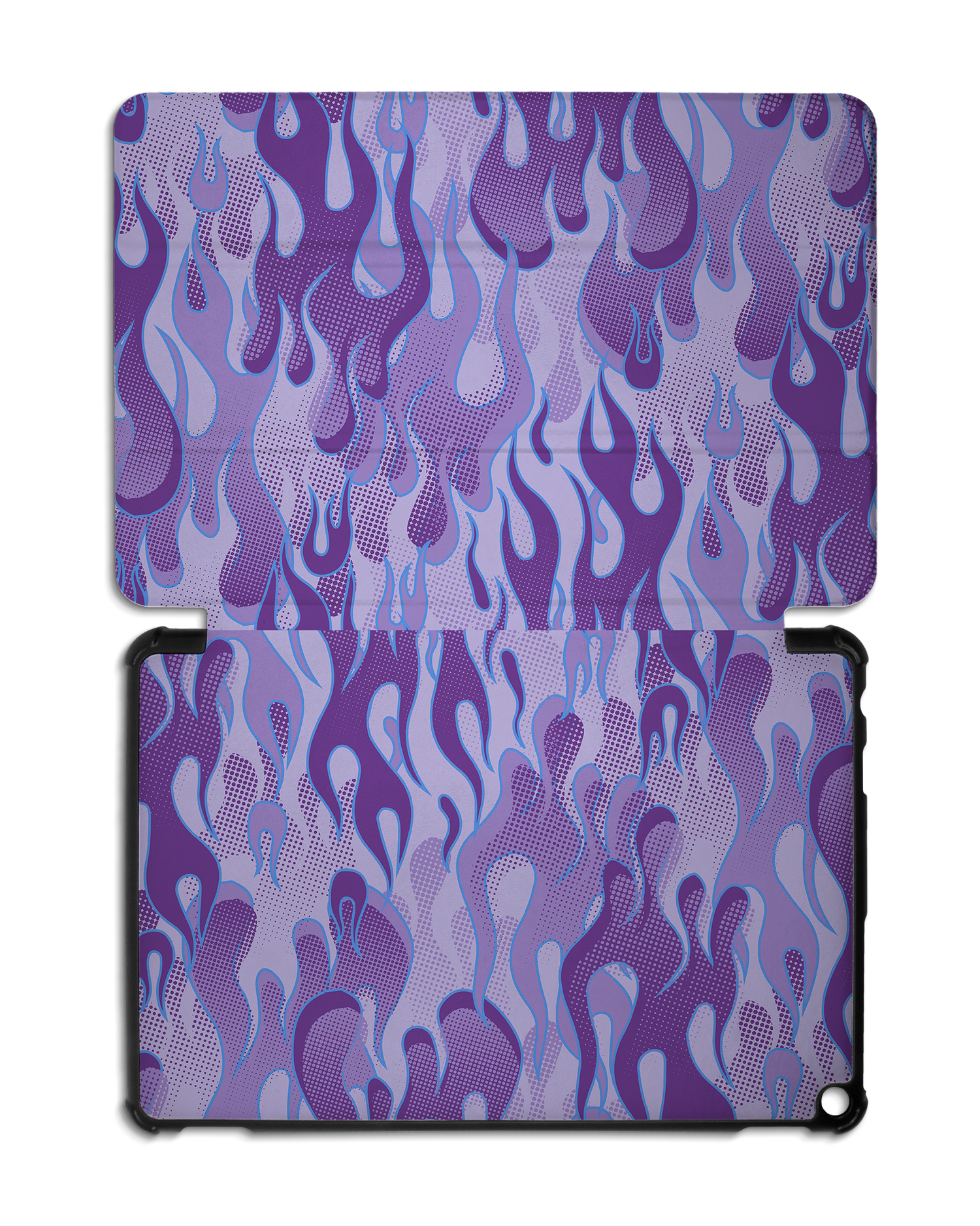 Purple Flames Tablet Smart Case for Amazon Fire HD 10 (2021): Opened