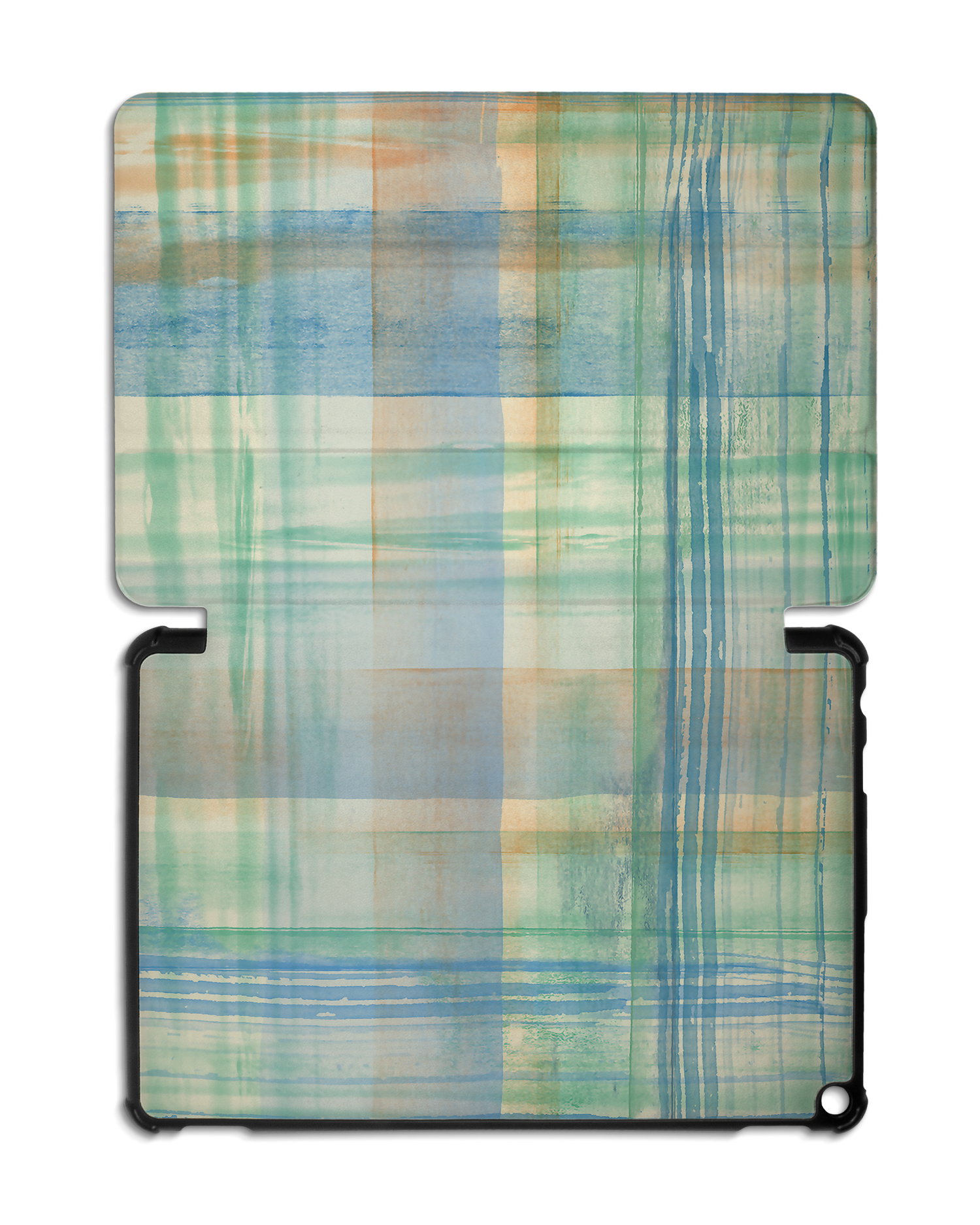 Washed Out Plaid Tablet Smart Case for Amazon Fire HD 10 (2021): Opened