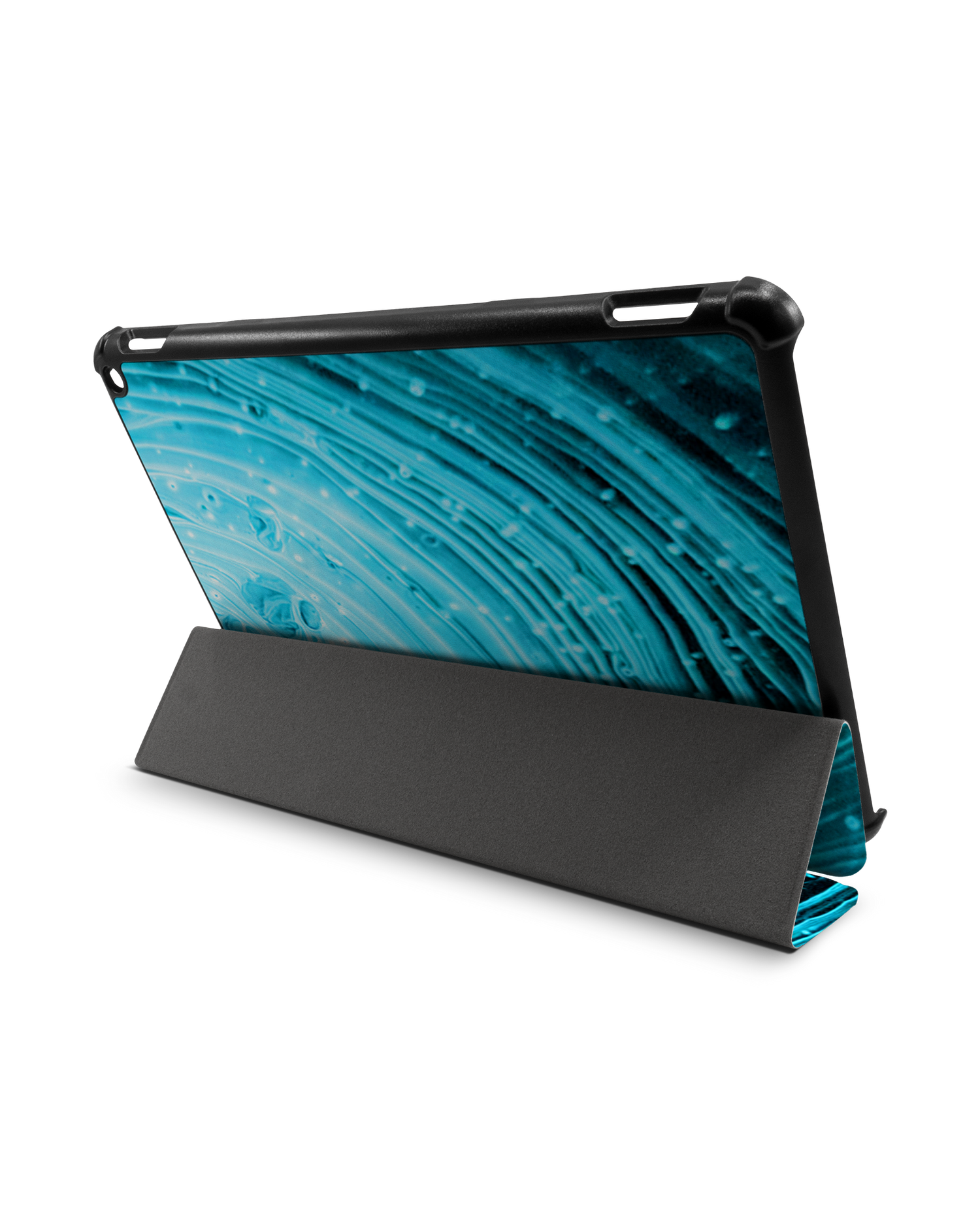 Turquoise Ripples Tablet Smart Case for Amazon Fire HD 10 (2021): Used as Stand