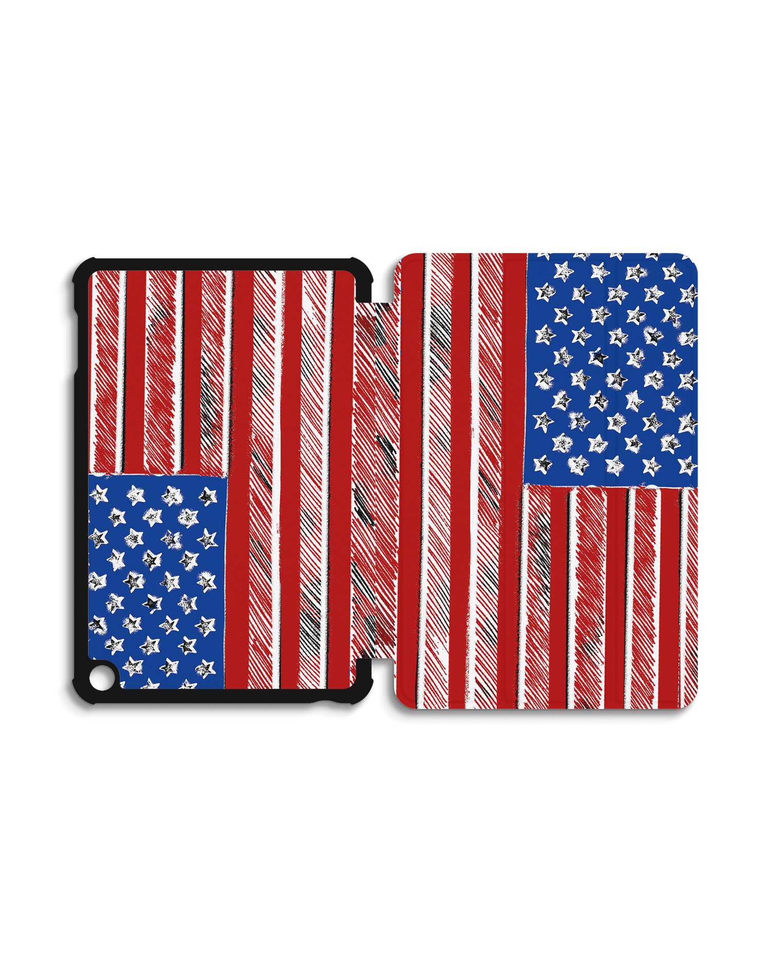 American Flag Color Tablet Smart Case for Amazon Fire 7 (2022): Opened