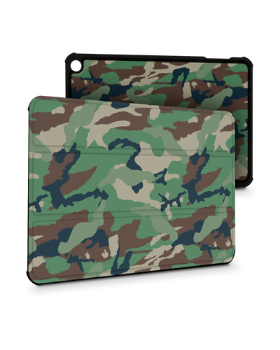 Green and Brown Camo Tablet Smart Case for Amazon Fire 7 (2022)
