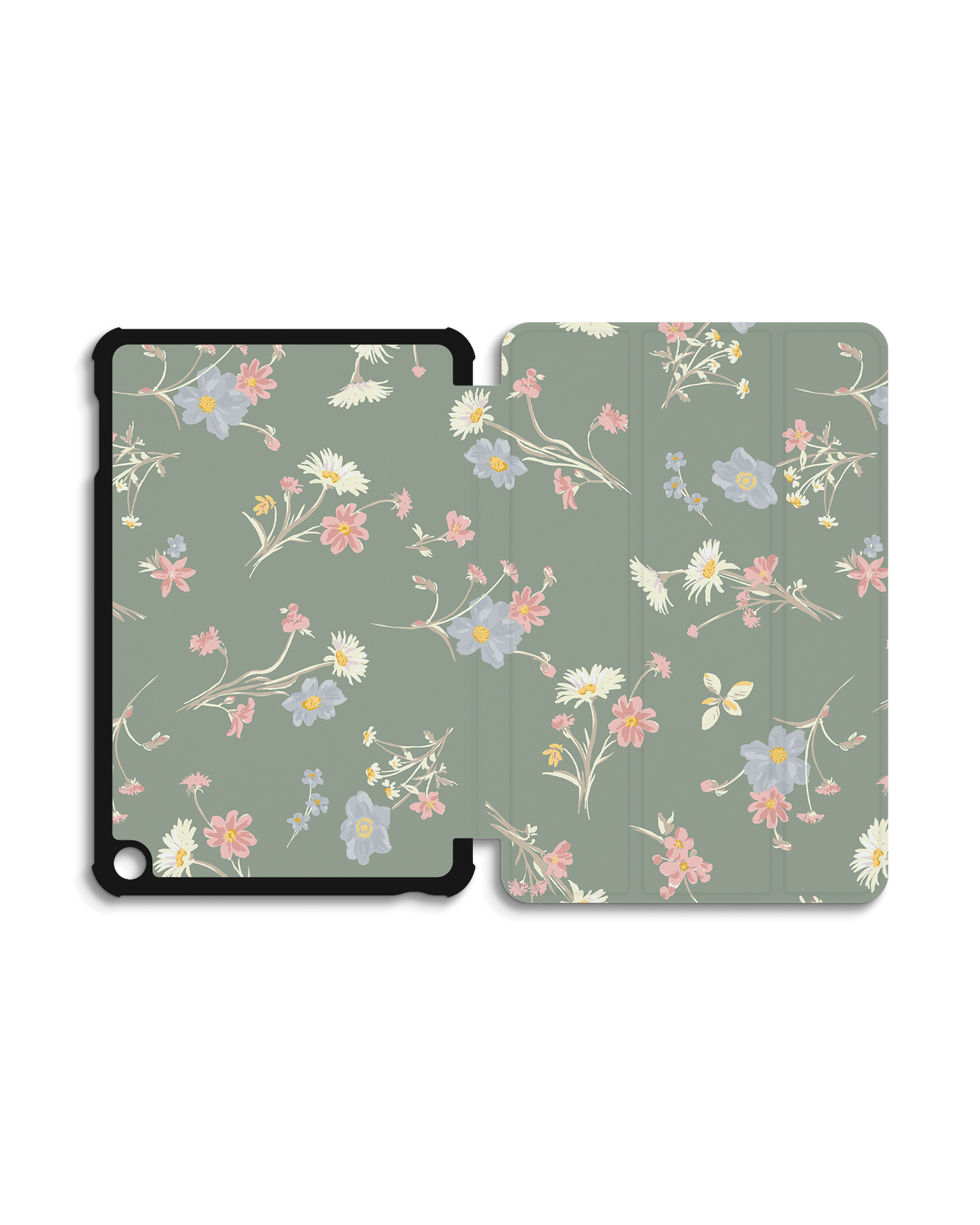 Wild Flower Sprigs Tablet Smart Case for Amazon Fire 7 (2022): Opened