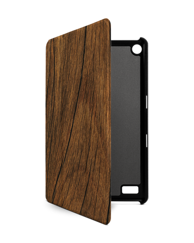 Wood Tablet Smart Case for Amazon Fire 7: Front View