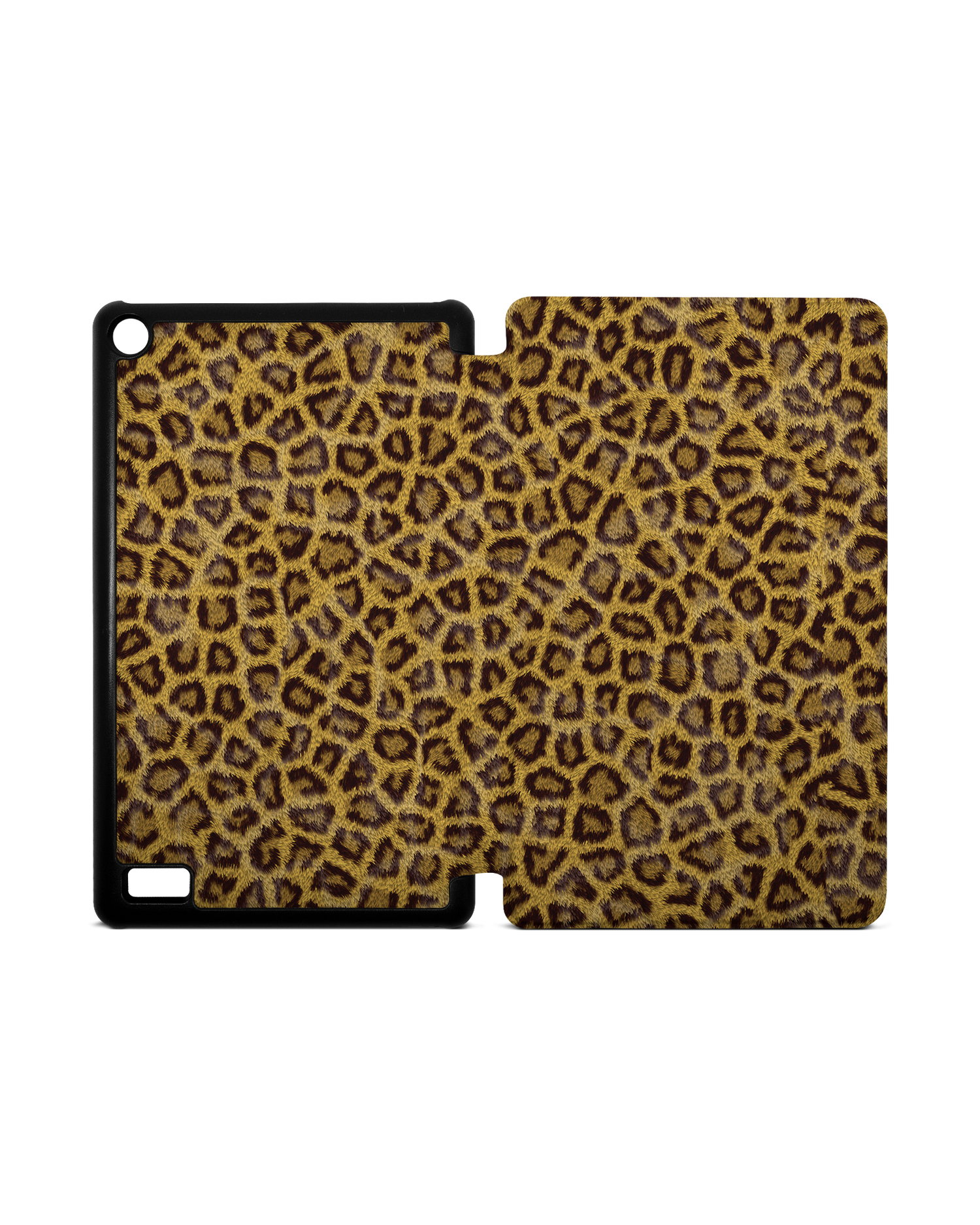 Leopard Skin Tablet Smart Case for Amazon Fire 7: Opened