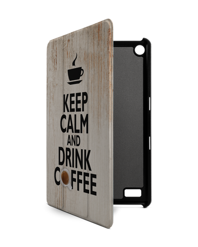 Drink Coffee Tablet Smart Case for Amazon Fire 7: Front View