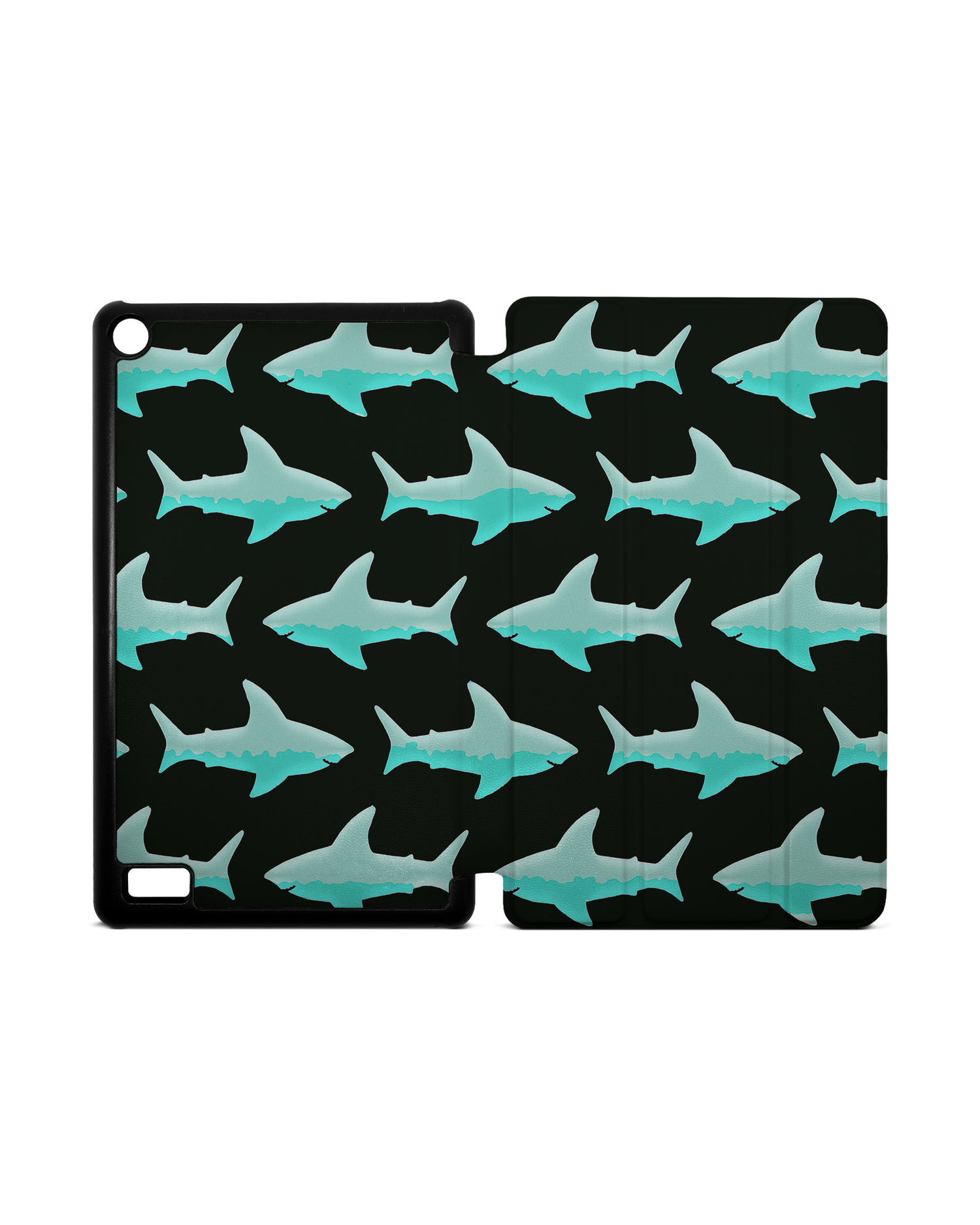 Neon Sharks Tablet Smart Case for Amazon Fire 7: Opened