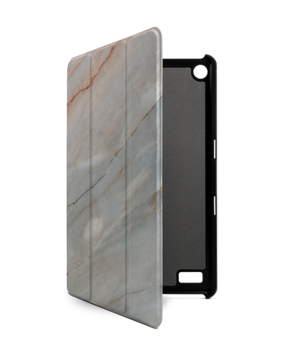 Mother of Pearl Marble Tablet Smart Case for Amazon Fire 7: Front View