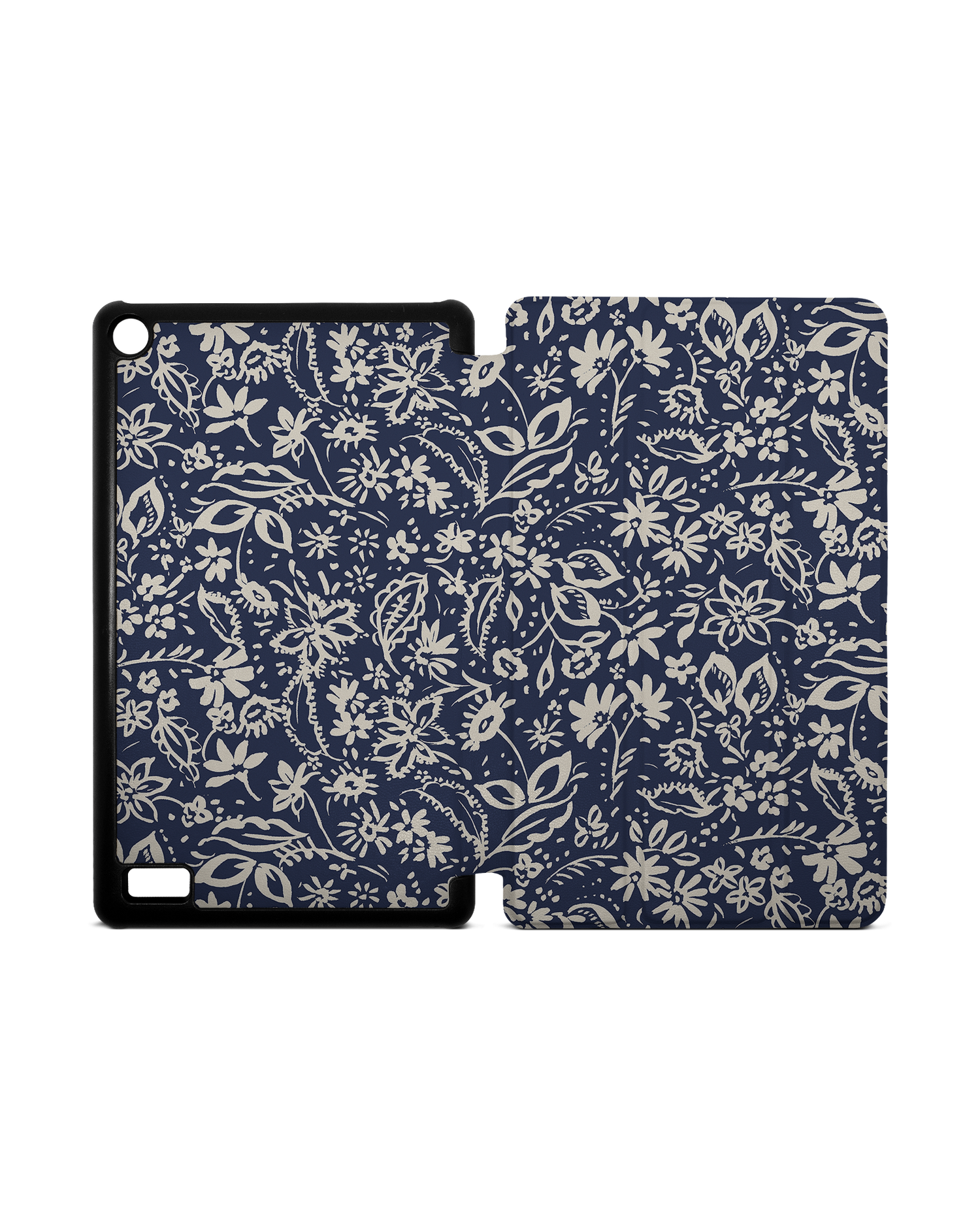 Ditsy Blue Paisley Tablet Smart Case for Amazon Fire 7: Opened