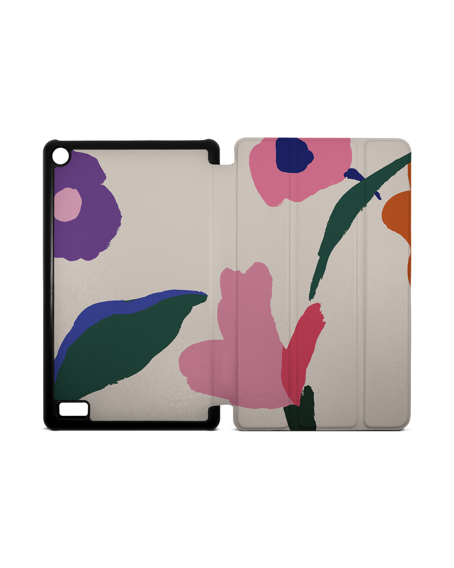 Handpainted Blooms Tablet Smart Case for Amazon Fire 7: Opened