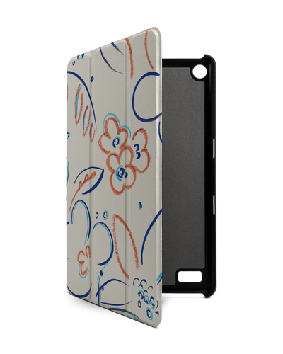 Bloom Doodles Tablet Smart Case for Amazon Fire 7: Front View