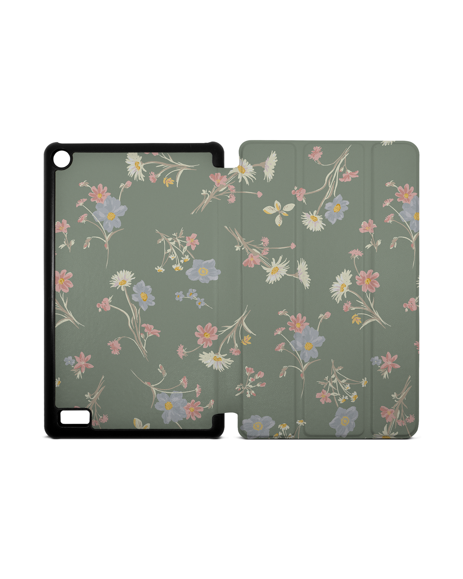 Wild Flower Sprigs Tablet Smart Case for Amazon Fire 7: Opened