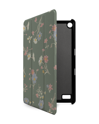 Wild Flower Sprigs Tablet Smart Case for Amazon Fire 7: Front View