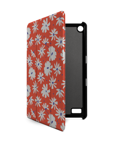 Retro Daisy Tablet Smart Case for Amazon Fire 7: Front View