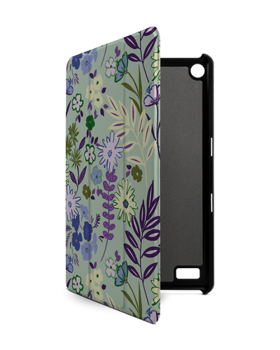 Pretty Purple Flowers Tablet Smart Case for Amazon Fire 7: Front View