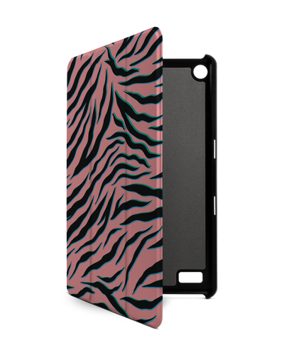 Pink Zebra Tablet Smart Case for Amazon Fire 7: Front View
