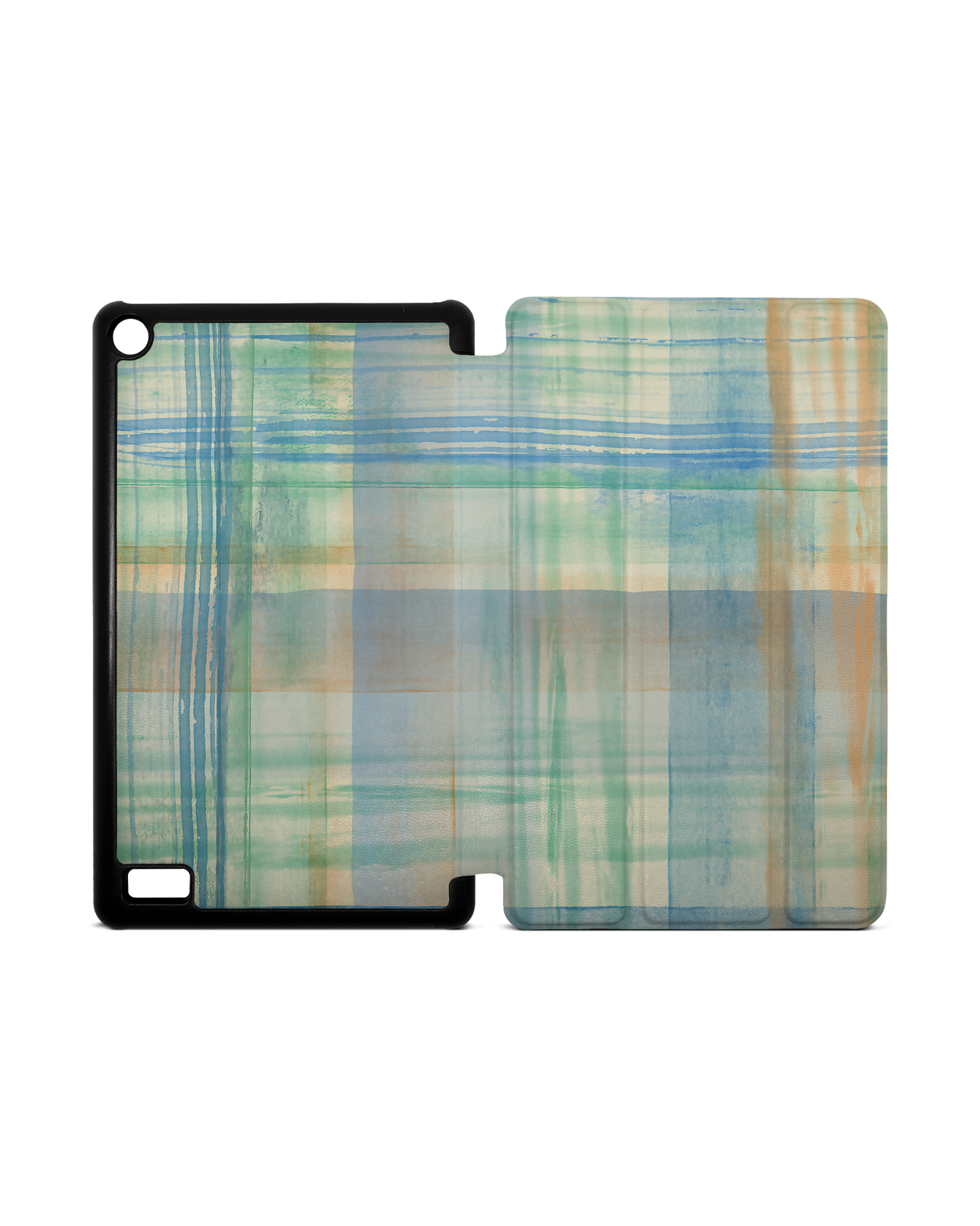 Washed Out Plaid Tablet Smart Case for Amazon Fire 7: Opened