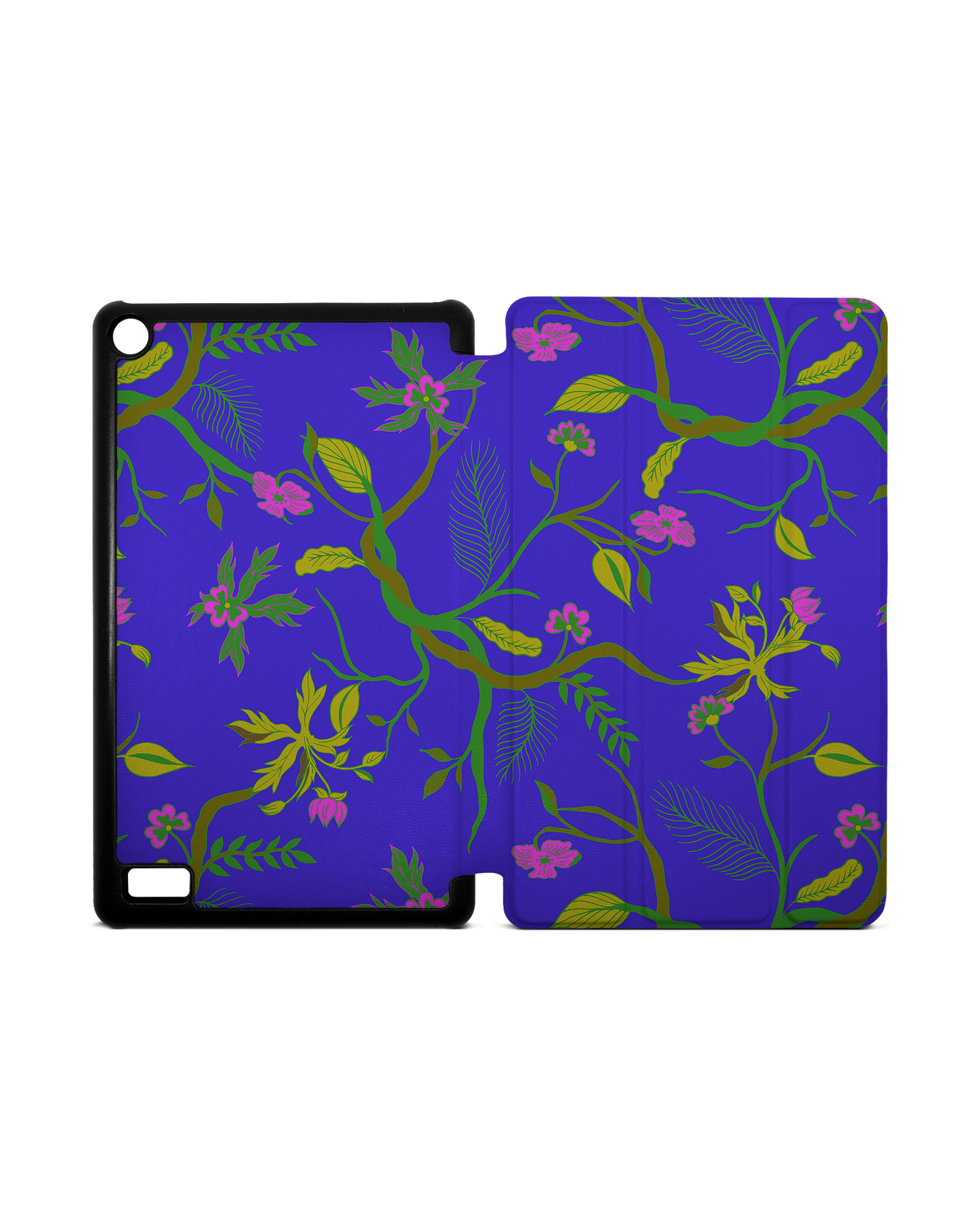 Ultra Violet Floral Tablet Smart Case for Amazon Fire 7: Opened