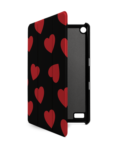 Repeating Hearts Tablet Smart Case for Amazon Fire 7: Front View