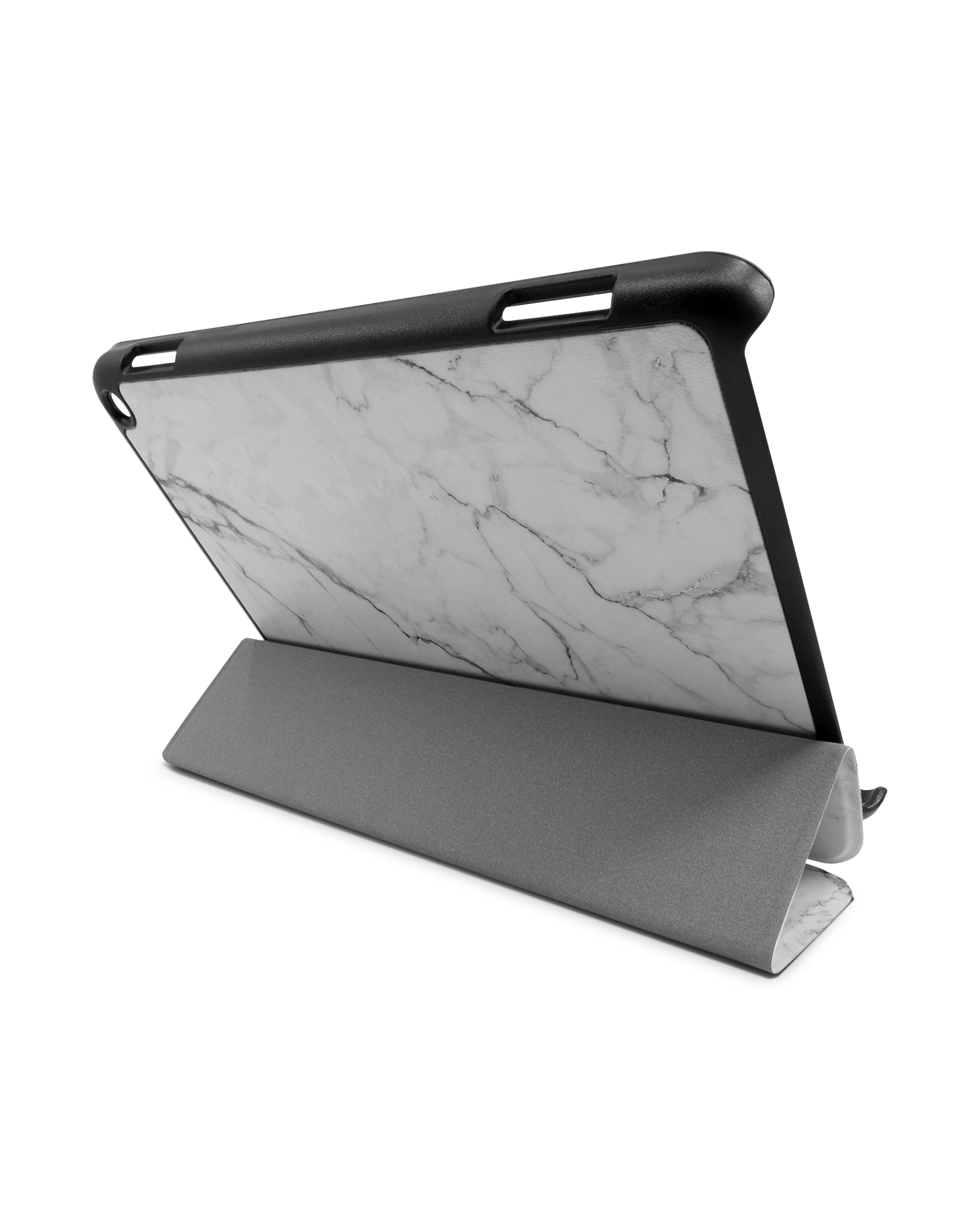 White Marble Tablet Smart Case for Amazon Fire HD 8 (2022), Amazon Fire HD 8 Plus (2022), Amazon Fire HD 8 (2020), Amazon Fire HD 8 Plus (2020): Used as Stand