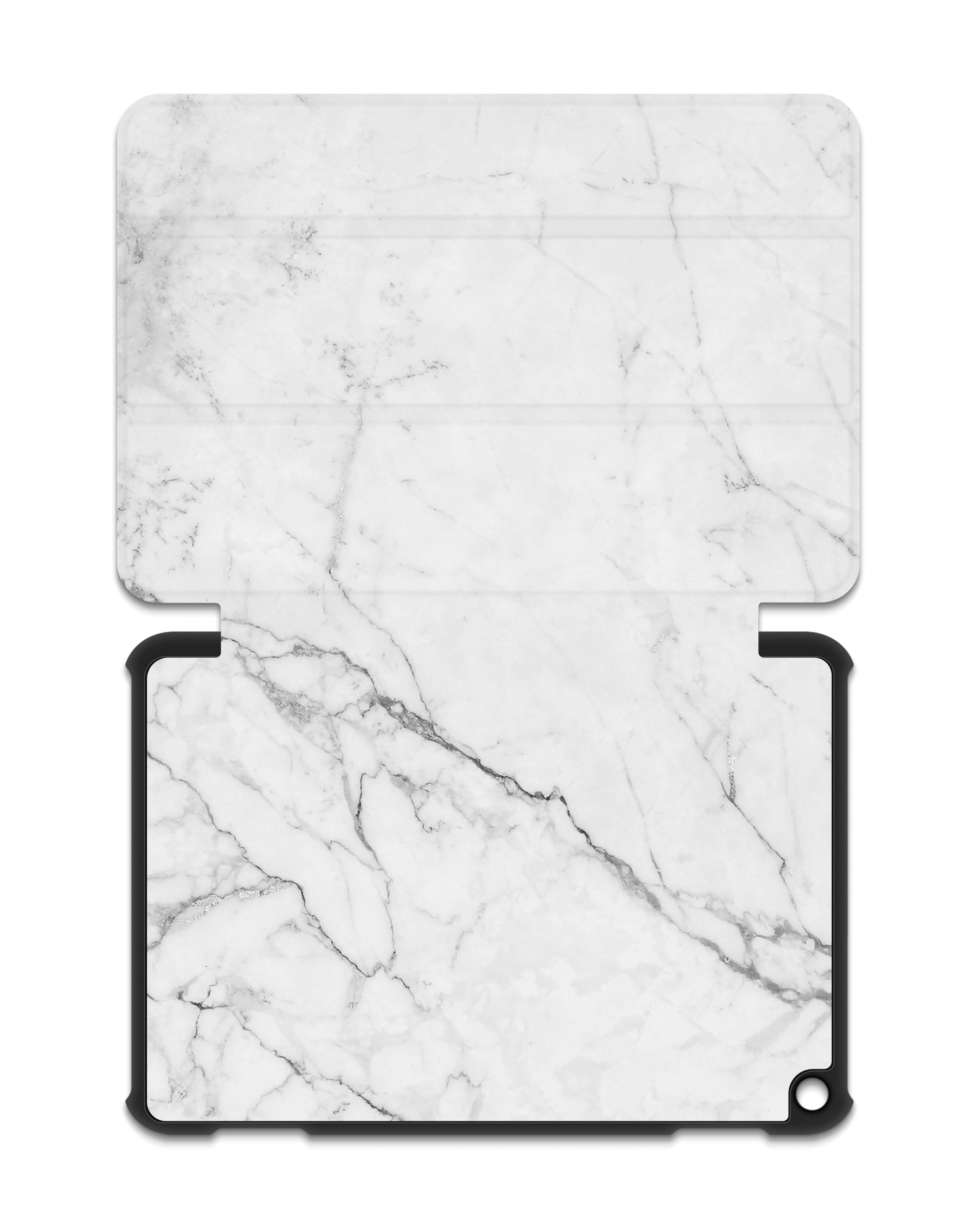 White Marble Tablet Smart Case for Amazon Fire HD 8 (2022), Amazon Fire HD 8 Plus (2022), Amazon Fire HD 8 (2020), Amazon Fire HD 8 Plus (2020): Opened