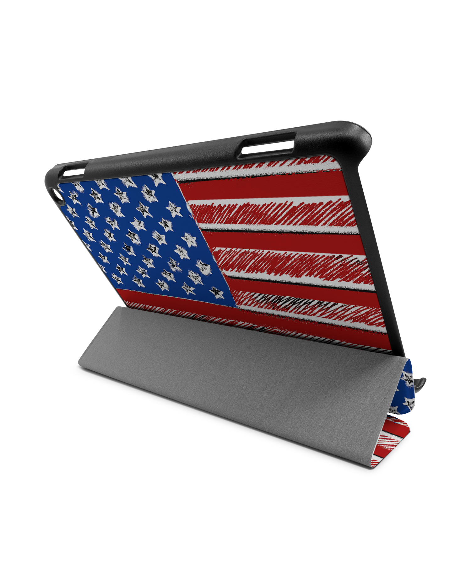 American Flag Color Tablet Smart Case for Amazon Fire HD 8 (2022), Amazon Fire HD 8 Plus (2022), Amazon Fire HD 8 (2020), Amazon Fire HD 8 Plus (2020): Used as Stand