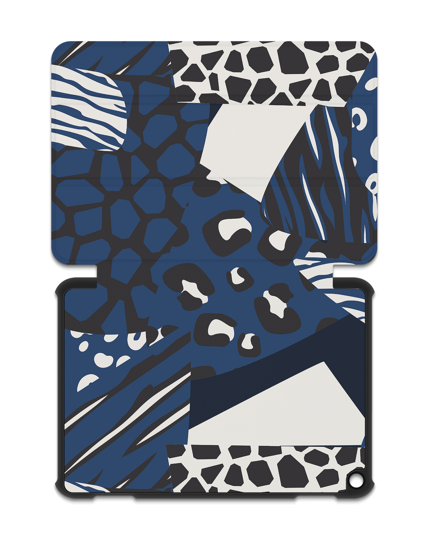 Animal Print Patchwork Tablet Smart Case for Amazon Fire HD 8 (2022), Amazon Fire HD 8 Plus (2022), Amazon Fire HD 8 (2020), Amazon Fire HD 8 Plus (2020): Opened
