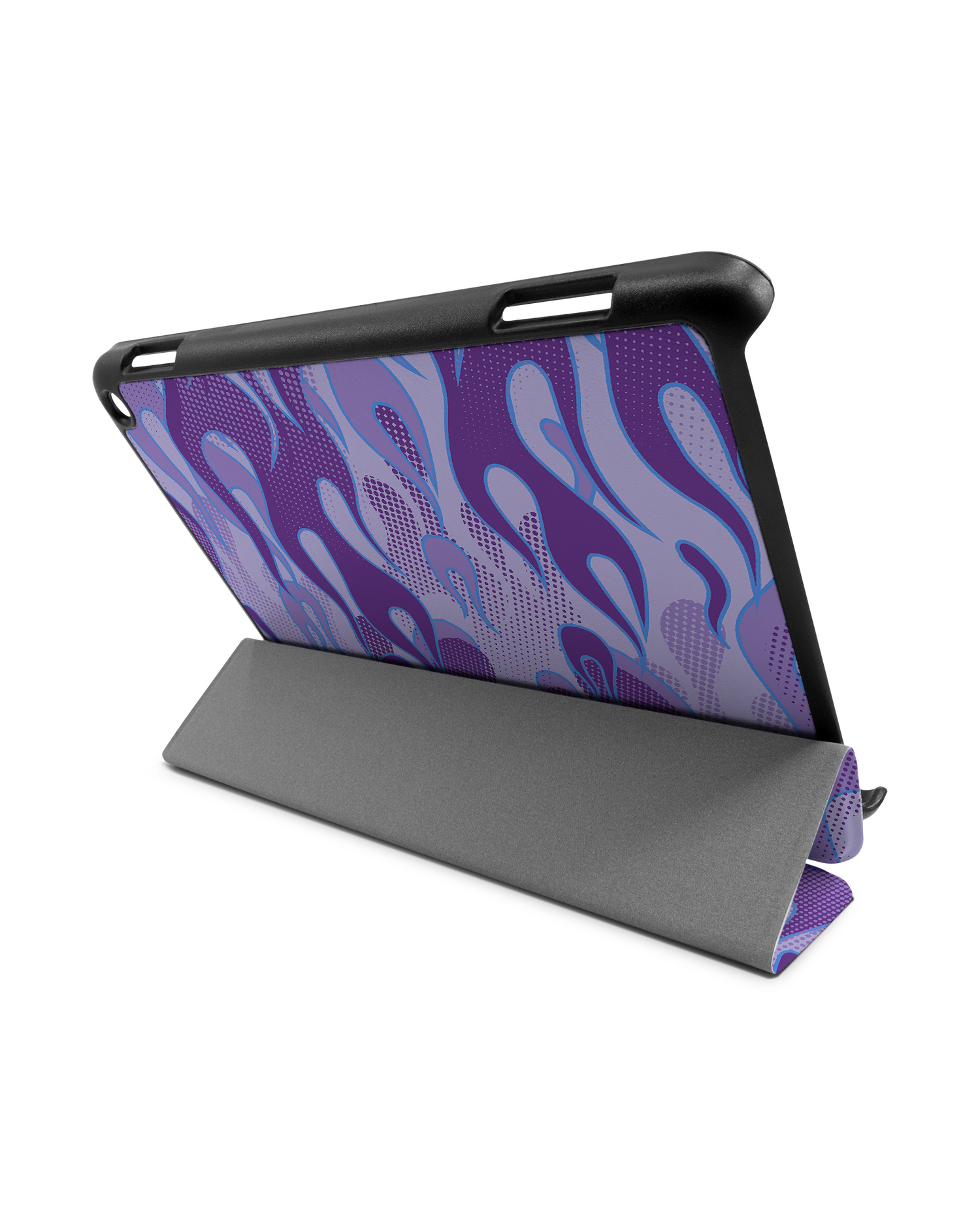 Purple Flames Tablet Smart Case for Amazon Fire HD 8 (2022), Amazon Fire HD 8 Plus (2022), Amazon Fire HD 8 (2020), Amazon Fire HD 8 Plus (2020): Used as Stand