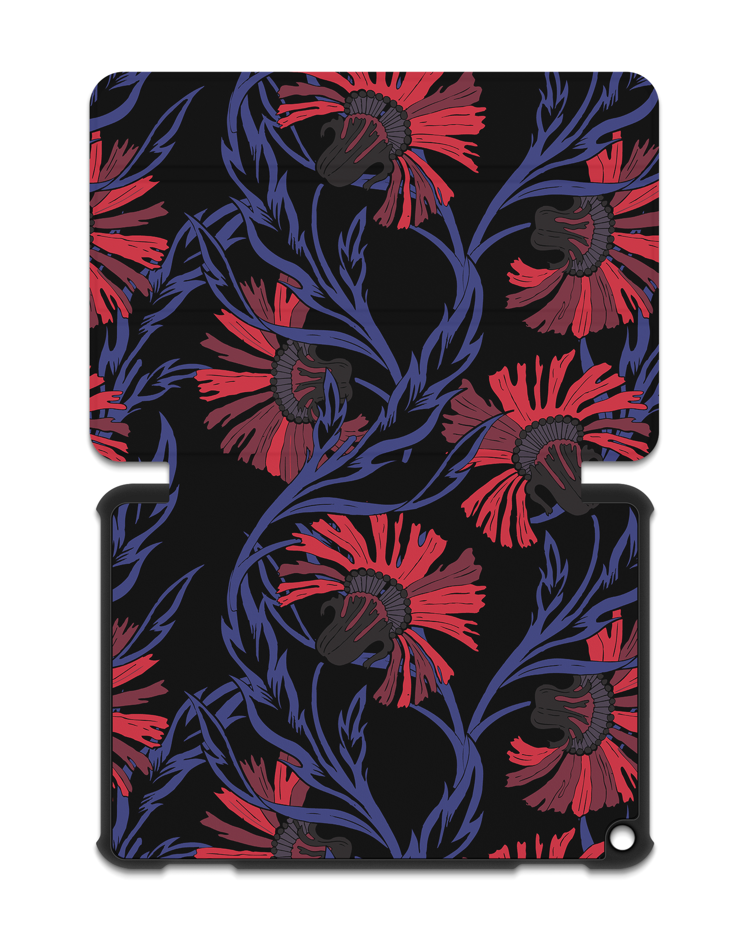 Midnight Floral Tablet Smart Case for Amazon Fire HD 8 (2022), Amazon Fire HD 8 Plus (2022), Amazon Fire HD 8 (2020), Amazon Fire HD 8 Plus (2020): Opened