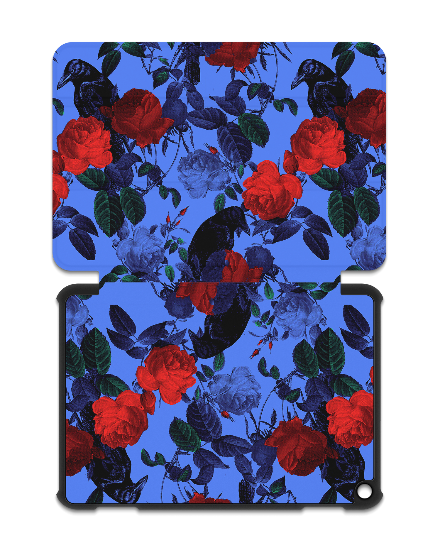 Roses And Ravens Tablet Smart Case for Amazon Fire HD 8 (2022), Amazon Fire HD 8 Plus (2022), Amazon Fire HD 8 (2020), Amazon Fire HD 8 Plus (2020): Opened